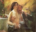 Selbst Porträt mit seiner Frau und einem Glas Champagner Lovis Corinth
